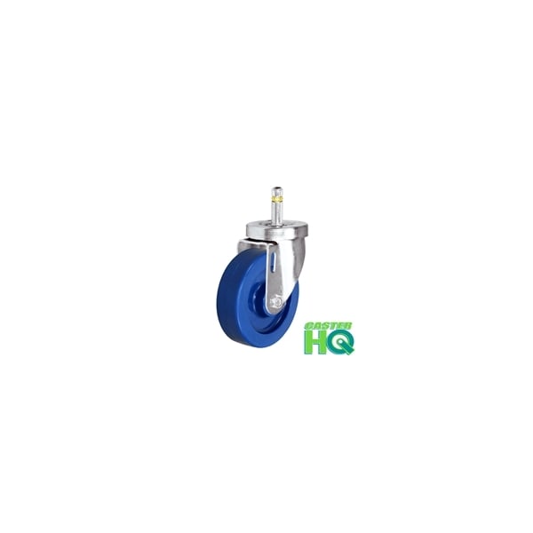 4"x1-1/4" Swivel Caster, Solid Polyurethane Wheel, 7/16" Grip Rin